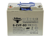 Свинцово-кислотный тяговый гелевый аккумулятор RuTrike 6-EVF-80 (12V80A/H C3) - Фото 2
