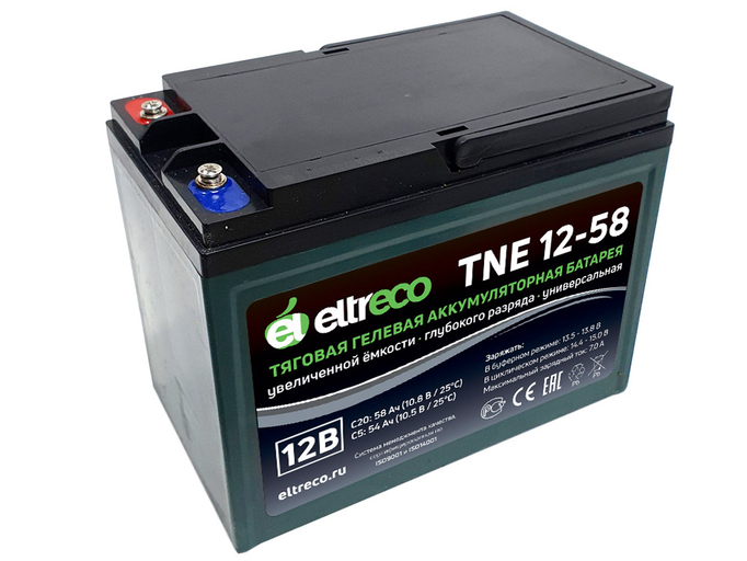 Тяговый аккумулятор Eltreco TNE12-58 (12V52A/H C3)