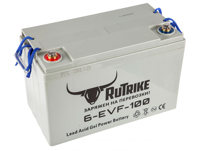 Свинцово-кислотный тяговый гелевый аккумулятор RuTrike 6-EVF-100A (12V100A/H C3)