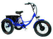 Электрический трицикл фэтбайк GreenCamel Трайк-F20 (500W 12Ah), Синий - Фото 0