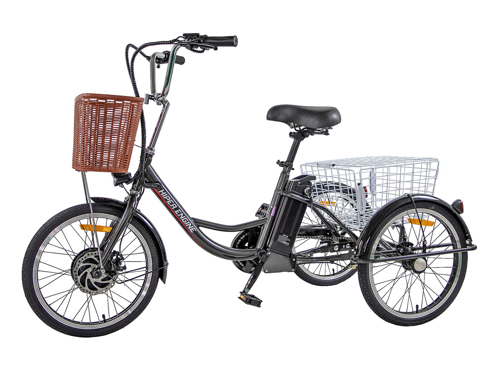 Трехколесный велосипед для взрослых, колеса 24″, складная рама, 6 скоростей